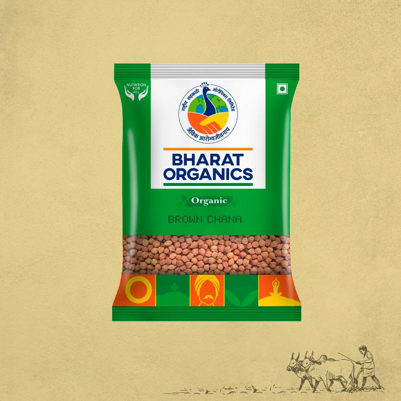 Organic Unpolished Brown (Kala) Chana - Bharat Organics