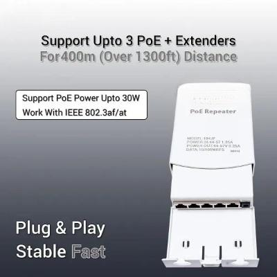 POE Extender POE Repeater| POE+ Extender with 100Mbps, Up to 30W, IEEE802.3af/at (Outdoor)-Four