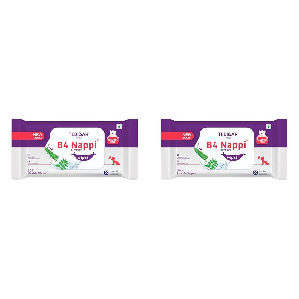 B4 Nappi Baby Moisturizing Wet Wipes 30's