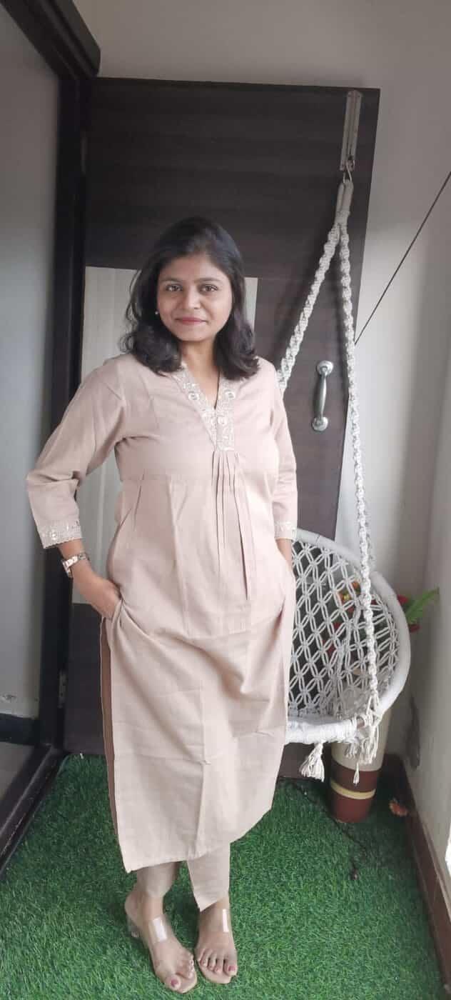 Sophisticated Women Ira Soft Handloom Khaki Pant Set 2025 at ShopCircuit | ONDC
