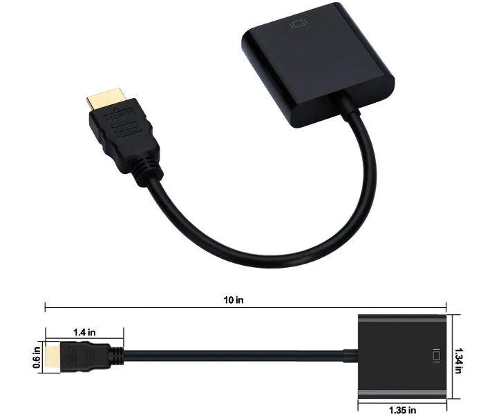 HDMI Male to VGA Female Converter Adapter for Computer, Desktop, Laptop, PC, Monitor, Projector, HDTV, Media Players, Xbox