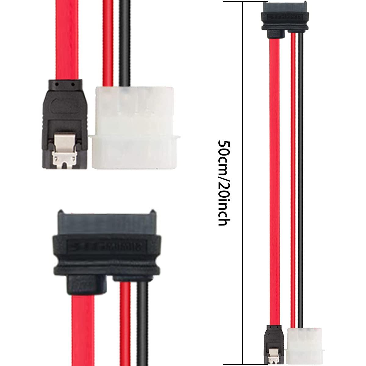 Slimline SATA 13pin Male to Slimline SATA 13pin 7+6 Female Extension Cable for SATA Slim DVD+/-RW Drive (30cm)