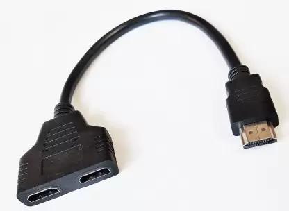 HDMI TO HDMI Y CABLE | 2 Port HDMI Splitter Switcher 2x1 Auto Switch 1 In 2 OutSwitch, Adapter, TV Laptop Cable (Compatible with TV, Projector, LAPTOP, Black)