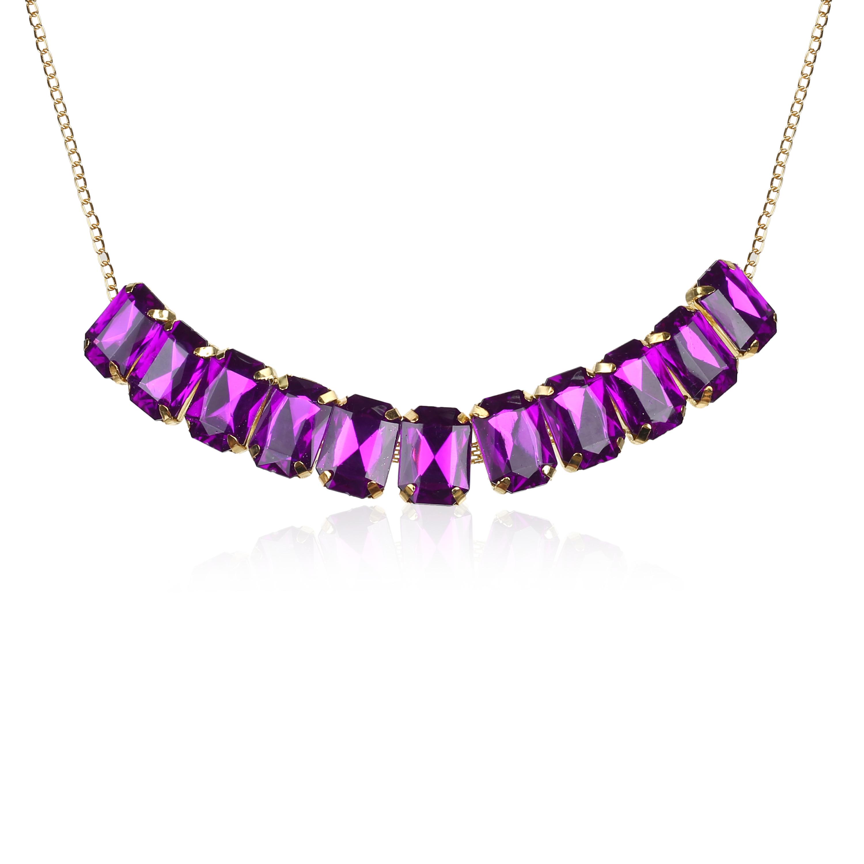 Exclusive Women Trendy Crystal Stones Necklace Set with Earrings and Bracelet Combo for women an
