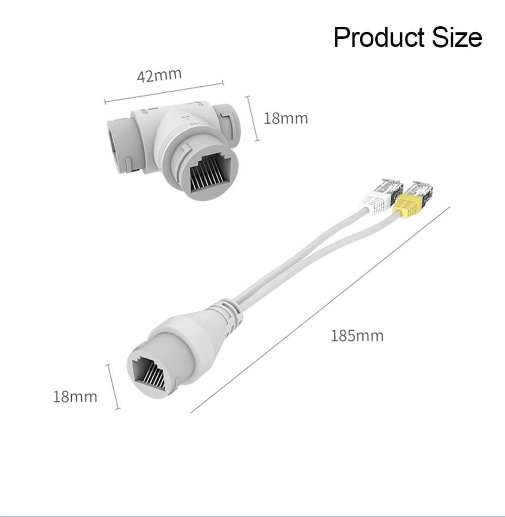 PoE Combiner/Mux, POE Splitter Network Cabling Connector 3-Way RJ45 for Surveillance Camera