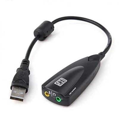 USB External Sound Card 7.1 Channel | USB to 3.5mm Audio Adapter with Mic (Black)