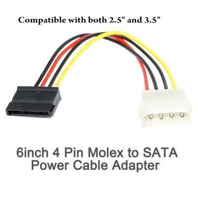 4 Pin Molex to SATA Power Cable Adapter for Internal Hard Disk Drive
