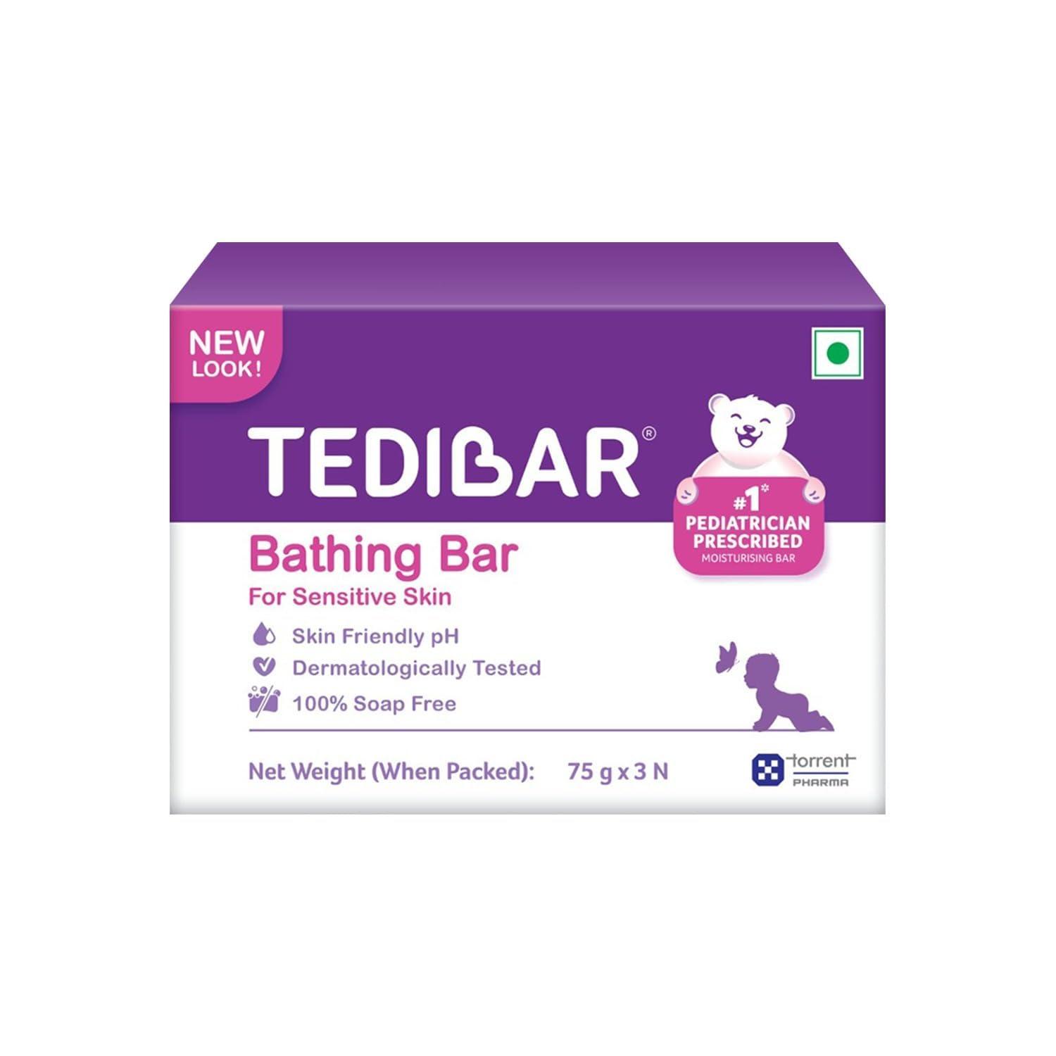 Tedibar Baby Bathing Bar 75gm each (Pack of 3)