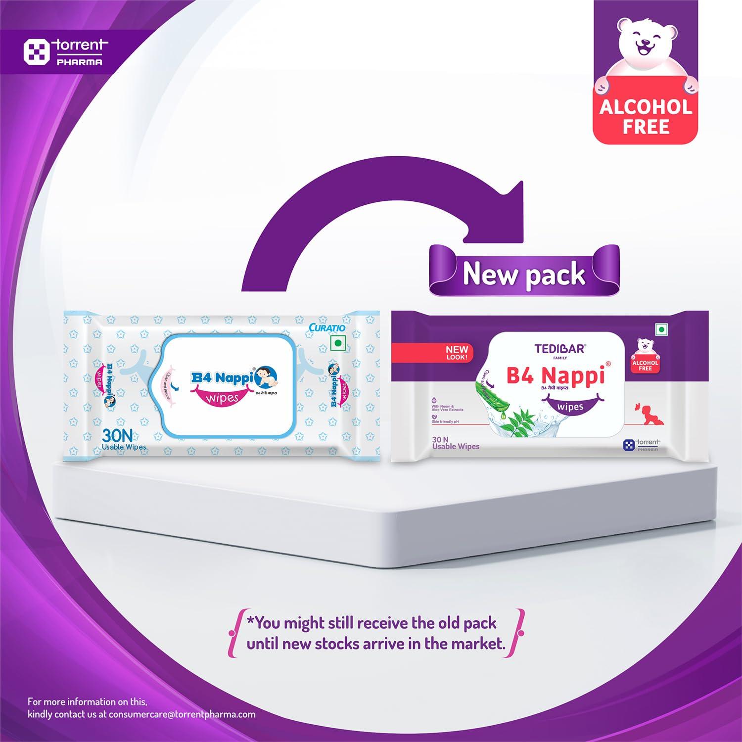 B4 Nappi Baby Moisturizing Wet Wipes 30's