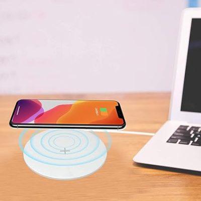 Wireless Charger 15W Type-C Fast Charging Pad Ultra-thin Round Mobile Phone Charger