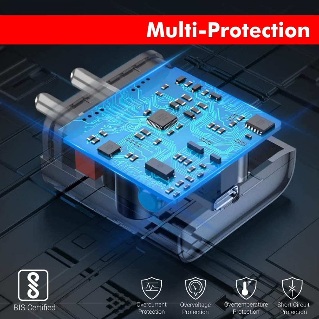 Champion 20W Charging Wall Adapter | High-Speed Charger for iPhone, Android & USB-C Devices (White)