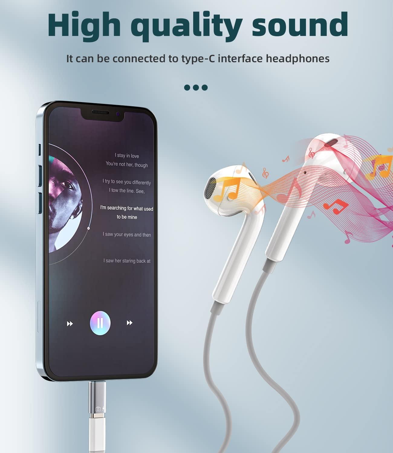 iPhone OTG Adapter  USB-C Female to Lightning Male Converter for Data Sync, Charging, Flash Drive, Camera, Keyboard, Mouse ,Compatible with iPhone 14/13/12/11/XR/X/8/7/SE