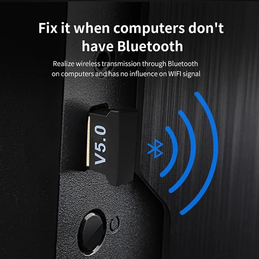 USB Bluetooth Adapter, Dongle Receiver V5.0, for PC, Supports Windows 11/10/8.1/7 for Desktop, Laptop, Mouse, Keyboard, Printers, Headsets, Speakers, PS4/ Xbox Controllers