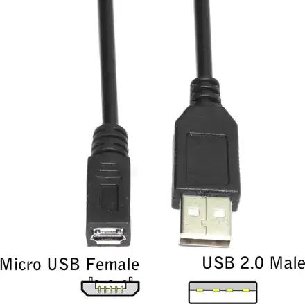 Micro USB Female to USB Male Cable OTG for Morpho 1300 E2, E3, Fingerprint Scanner, Mantra, Morpho, Startek, Cogent to Laptop Pc Mobile and Tablet