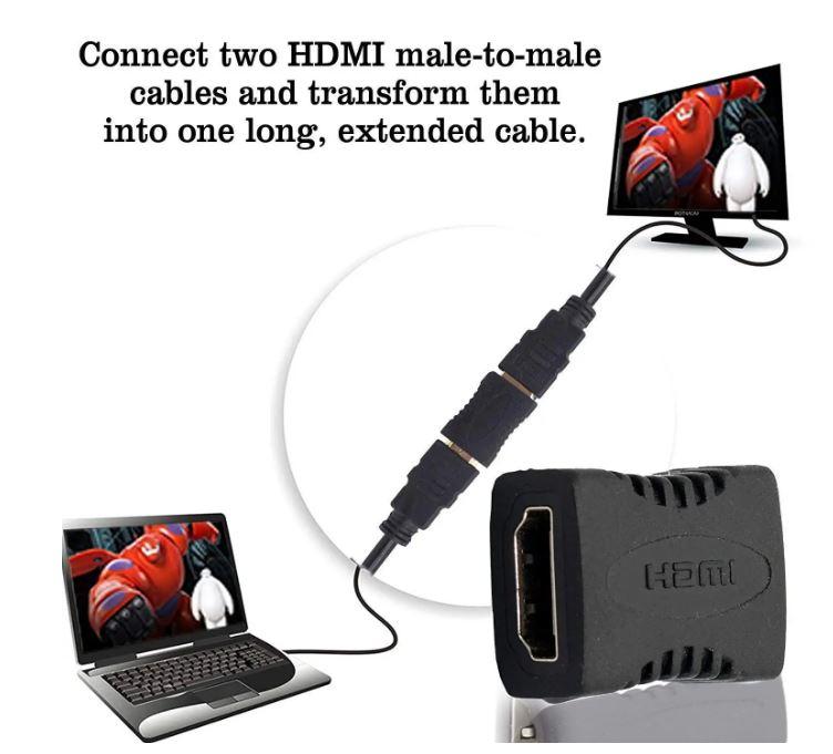 HDMI Female to Female Type-A Coupler Extender | Converter for HDTV, TV Stick, Chromecast, Laptop, Projector